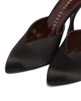 Black Sitting Pretty Satin Mules | PDP | Antonia