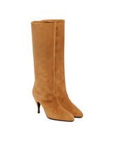 Beige Suede Silhouette Boots | PDP | Antonia