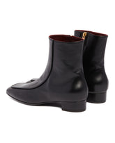 Black Shadow Ban Leather Ankle Boots | PDP | Antonia