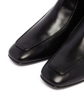 Black Shadow Ban Leather Ankle Boots | PDP | Antonia