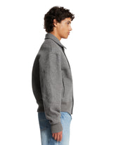 Gray Short Felt Bomber Jacket | PDP | Antonia