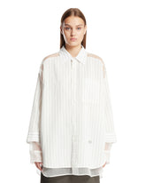 White Multimaterial Shirt | PDP | Antonia