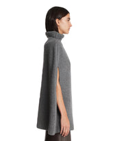 Gray Wool High-Neck Cape | PDP | Antonia