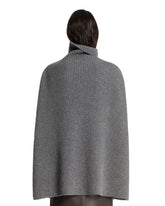Gray Wool High-Neck Cape | PDP | Antonia