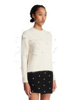White Alpaca Sweater with Feathers | PDP | Antonia