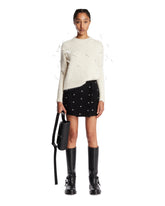 White Alpaca Sweater with Feathers | PDP | Antonia