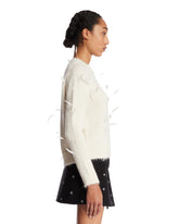 White Alpaca Sweater with Feathers | PDP | Antonia