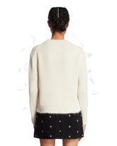 White Alpaca Sweater with Feathers | PDP | Antonia