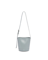 Gray Leather Cannolo Bucket Bag | PDP | Antonia