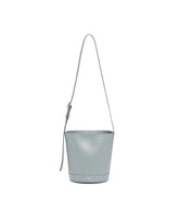 Gray Leather Cannolo Bucket Bag | PDP | Antonia
