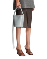 Gray Leather Cannolo Bucket Bag | PDP | Antonia