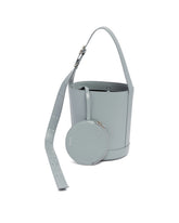Gray Leather Cannolo Bucket Bag | PDP | Antonia