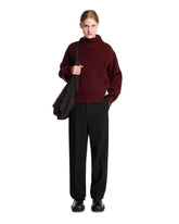 Burgundy Ribbed Wool Turtleneck Sweater | PDP | Antonia