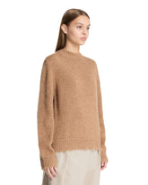 Beige Alpaca and Wool Crewneck Sweater | PDP | Antonia