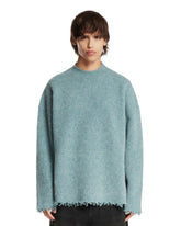 Light Blue Sweater with Fringed Hem | PDP | Antonia