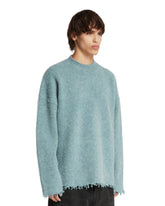 Light Blue Sweater with Fringed Hem | PDP | Antonia