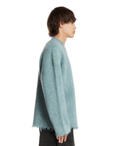 Light Blue Sweater with Fringed Hem | PDP | Antonia