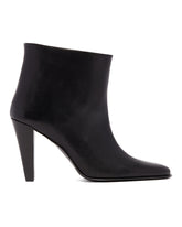 Black Leather Ankle Boots | PDP | Antonia