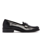 Black Leather Loafers with Logo | PDP | Antonia