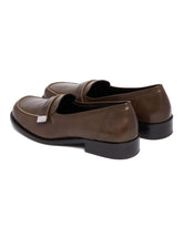 Brown Leather Loafers with Logo | PDP | Antonia