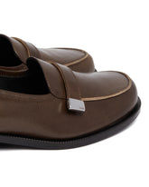 Brown Leather Loafers with Logo | PDP | Antonia