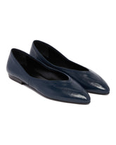 Blue Leather Ballet Flats | PDP | Antonia
