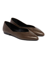Brown Leather Ballet Flats | PDP | Antonia