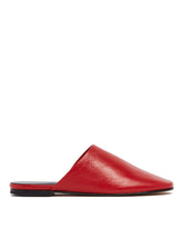 Red Floor Slide Leather Sandals | PDP | Antonia