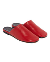Red Floor Slide Leather Sandals | PDP | Antonia