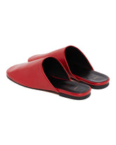 Red Floor Slide Leather Sandals | PDP | Antonia