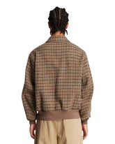Beige Checked Wool Bomber | PDP | Antonia
