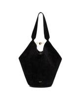 Black Small Lotus Leather Tote | PDP | Antonia