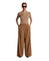 Pantaloni Ampi In Lana Beige | PDP | Antonia