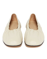 Beige Leather Mica Ballet Flats | PDP | Antonia