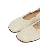Beige Leather Mica Ballet Flats | PDP | Antonia
