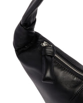 Medium Black Leather Croissant Bag | PDP | Antonia