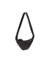 Black Small Croissant Leather Bag | PDP | Antonia