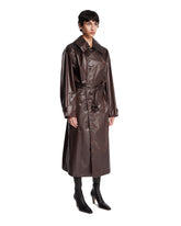 Shiny Brown Double-Breasted Trench | PDP | Antonia