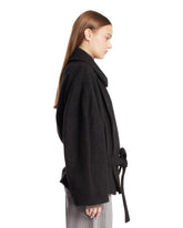 Black Wool Bathrobe Coat | PDP | Antonia