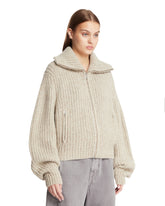 Beige Alpaca Zip Cardigan | PDP | Antonia