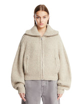 Beige Alpaca Zip Cardigan | PDP | Antonia