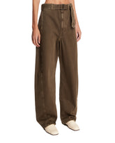 Green Curved Jeans with Belt | PDP | Antonia