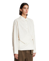 Beige Twisted Cotton Shirt | PDP | Antonia