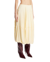 Yellow Silk Midi Skirt | PDP | Antonia