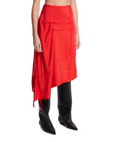 Red Pleated Midi Skirt | PDP | Antonia