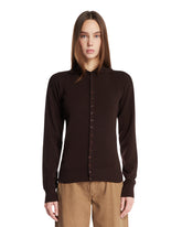Dark Brown Wool Cardigan | PDP | Antonia