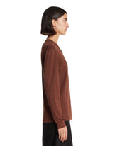 Brown Long-Sleeve Crewneck T-Shirt | PDP | Antonia