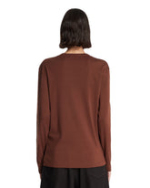 Brown Long-Sleeve Crewneck T-Shirt | PDP | Antonia