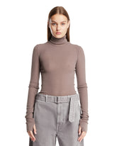 Gray Wool High-Neck Top | PDP | Antonia