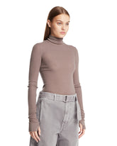 Gray Wool High-Neck Top | PDP | Antonia